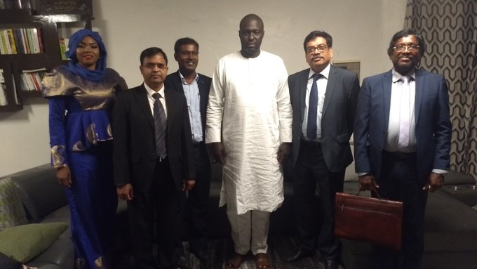 Sh. Rajiv Gupta CMD TCIL and Mr. Sanjeeva Goyal, GGM S&TC with Mr. Abdou Karim Fofana, Minister of Urban Planning of Housing and Public Hygiene, Republic of Senegal 